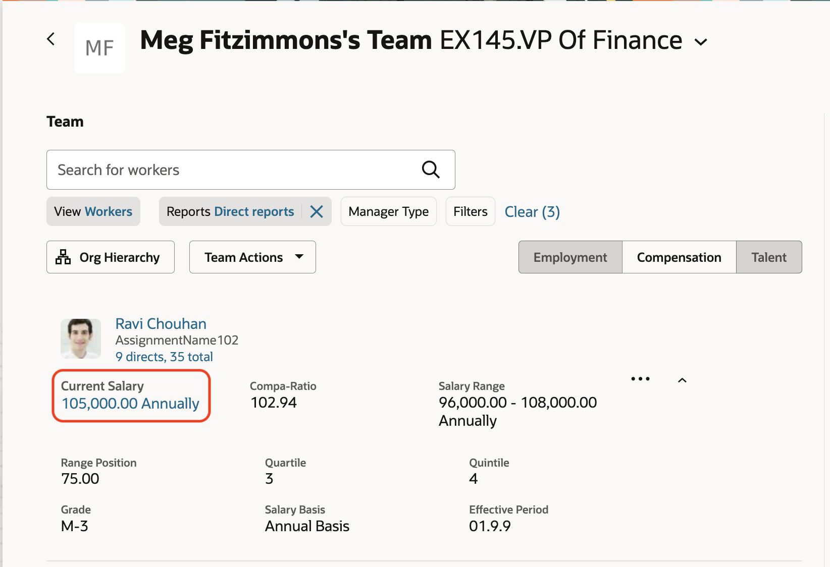 Salary Amount Hyperlink