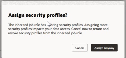 Warning confirmation message example.