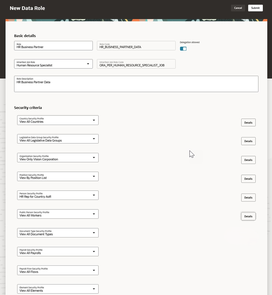 Creating a Data Role