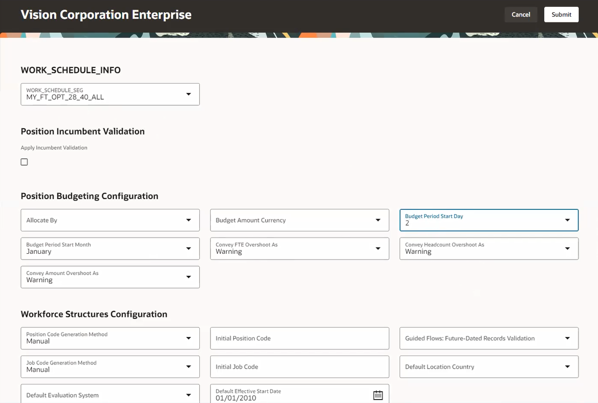 Update the Enterprise HCM Information