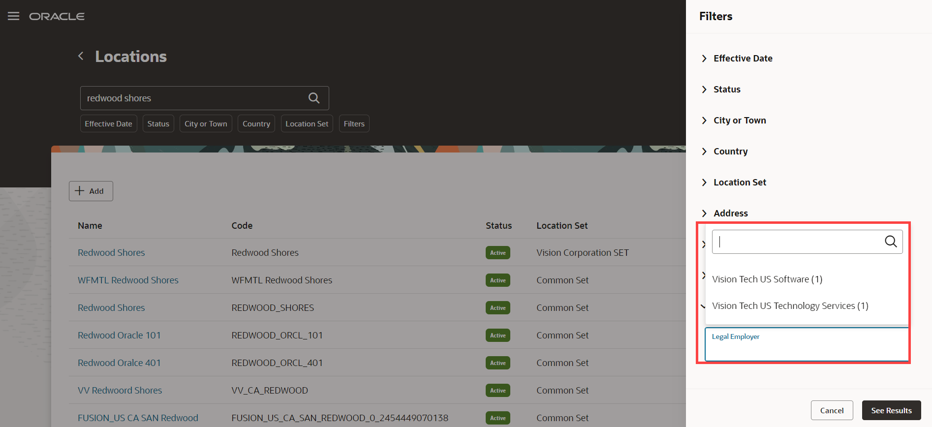 Legal Employers Associated With the Location