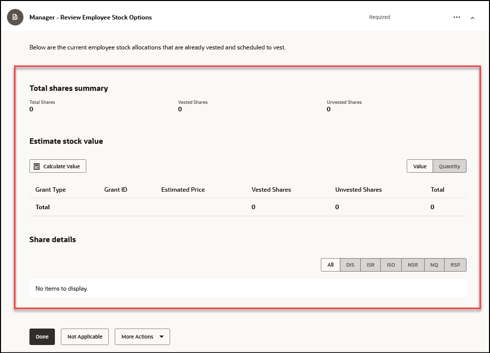 Read-Only Shares Region for Line Manager Within a Journey Task