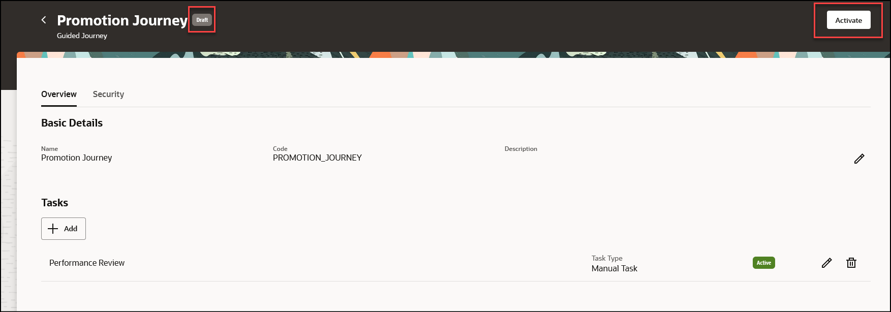 Activate the Guided Journey Containing the Created Task