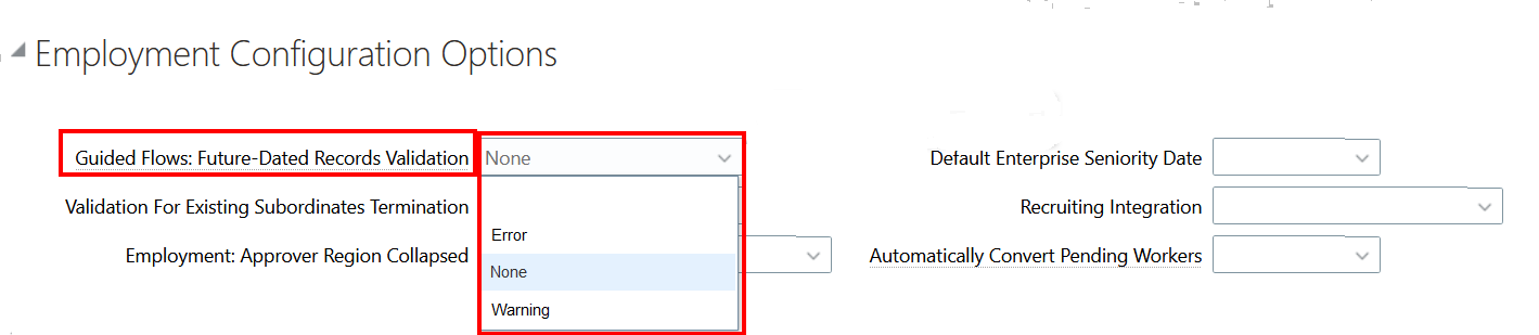 Future-dated records validation configuration option