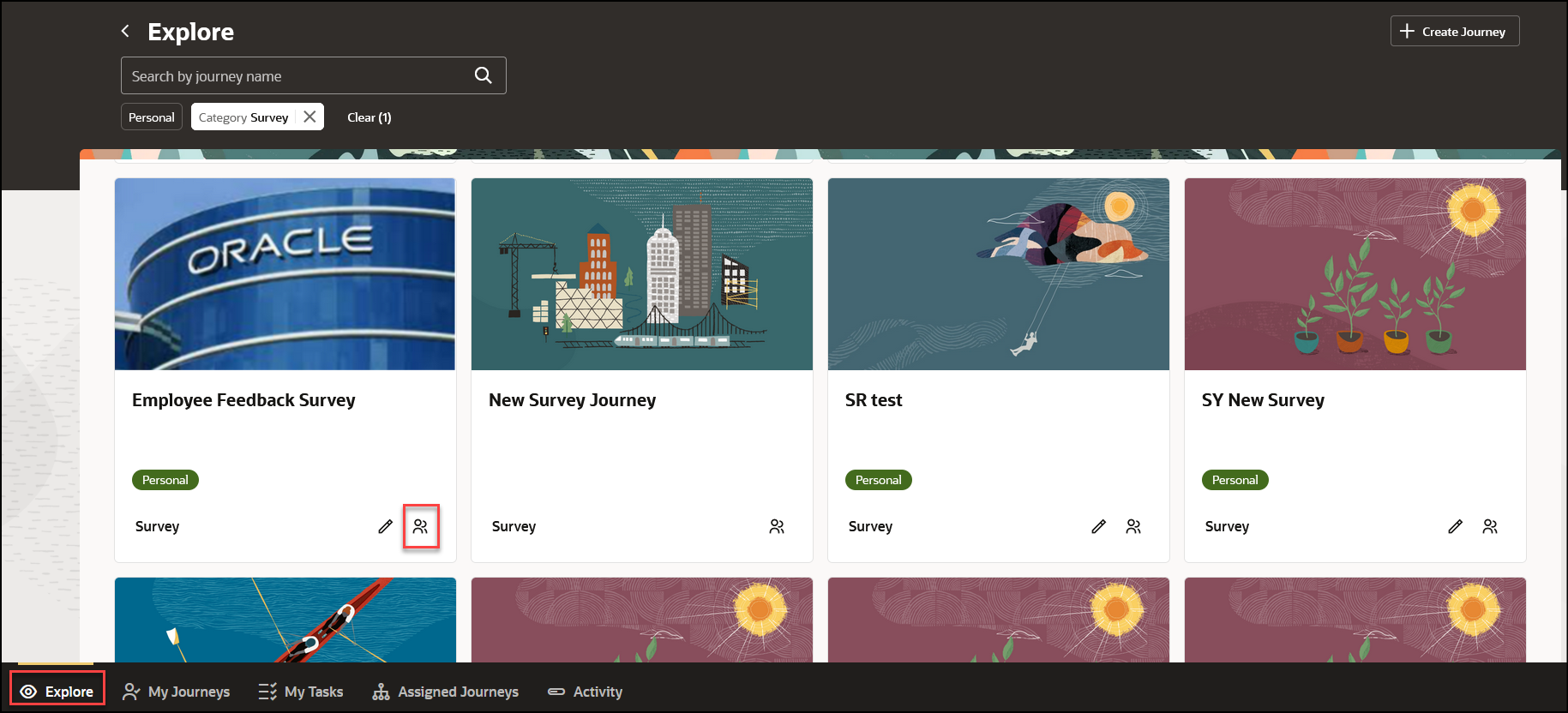Explore from Journey Card on Explore Tab