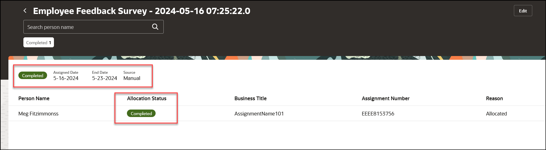 Drill Down Page for a Specific Journey Assignment Activity