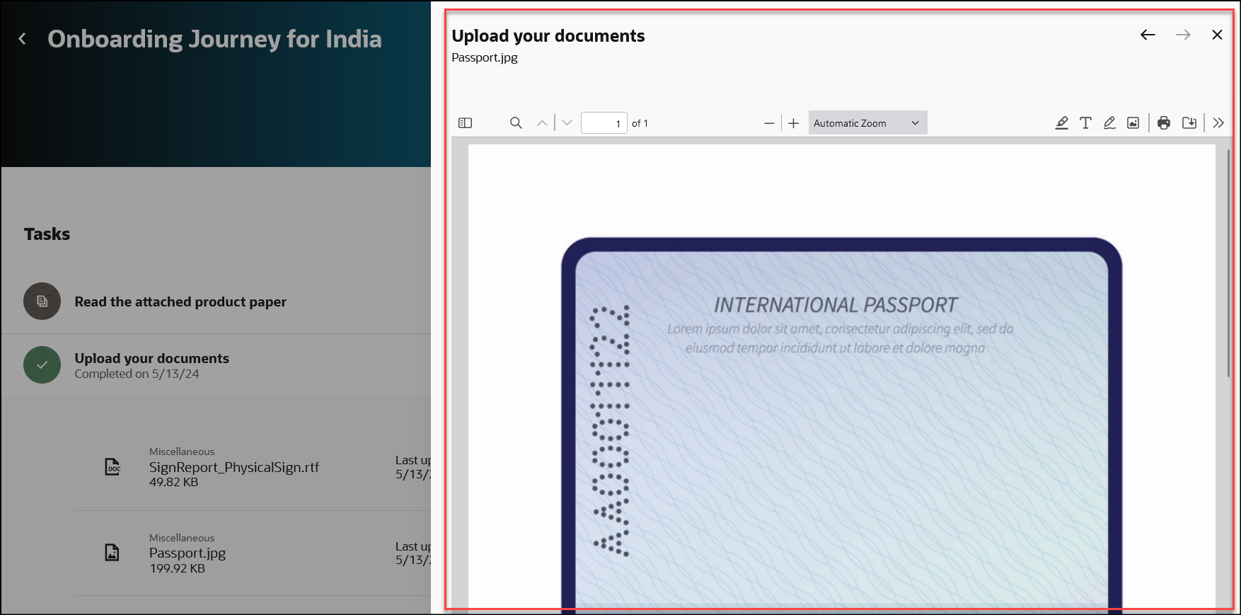 Preview Document Attachment