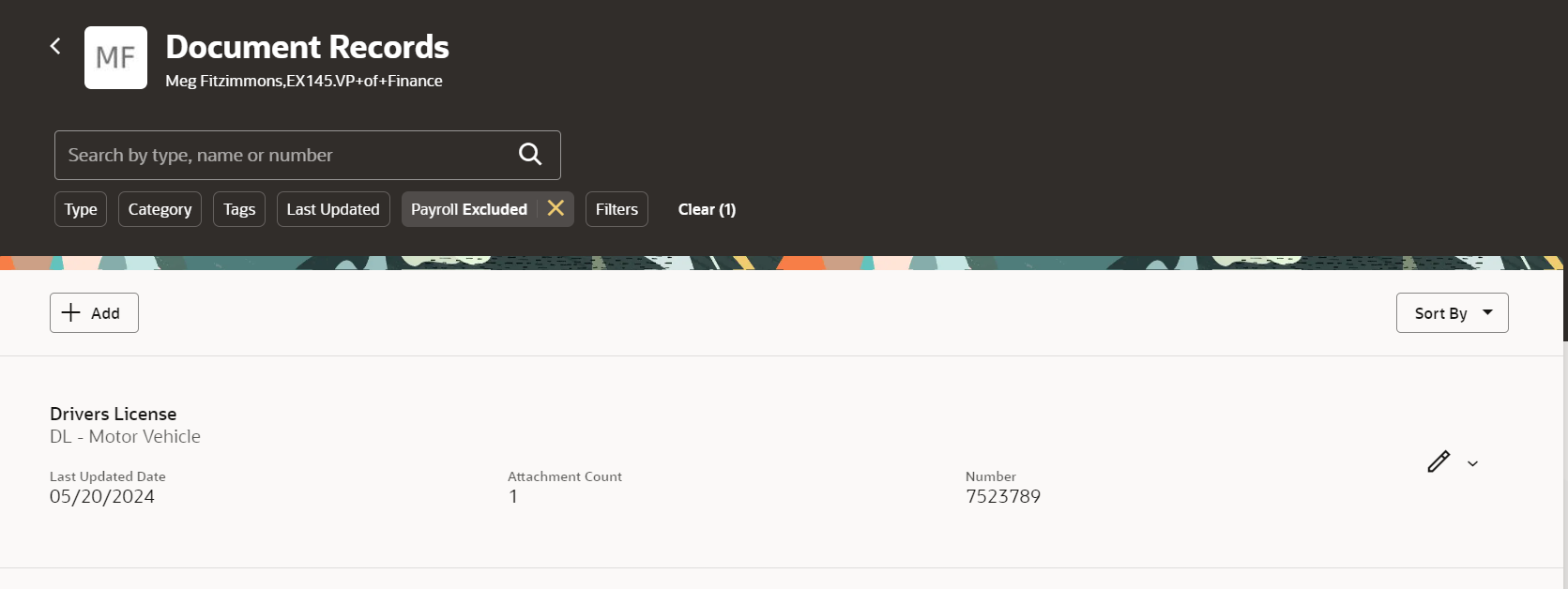 Hidden Download button on the Document Records list page for self