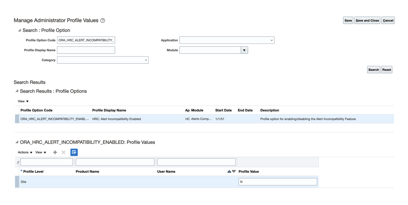 Alert profile setup