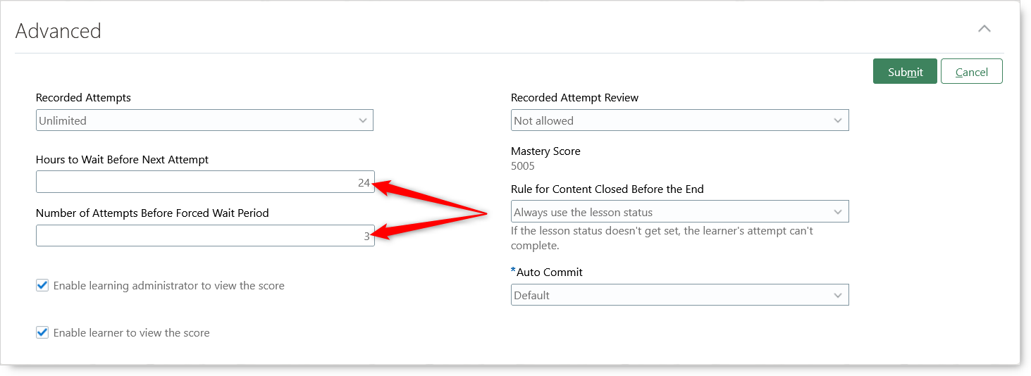 Content Details Page Showing the New Advanced Tab Options