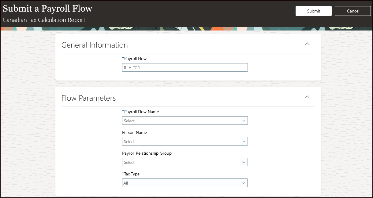 Canadian Tax Calculation Report Flow