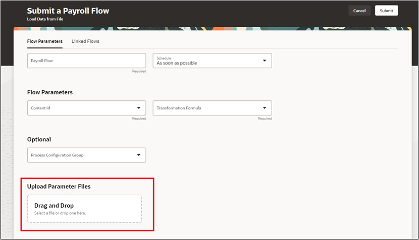Upload Parameters File