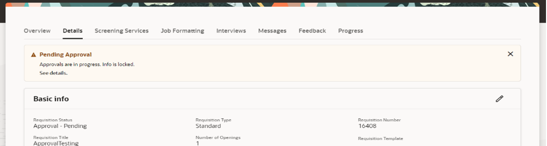 Approval in Progress Message