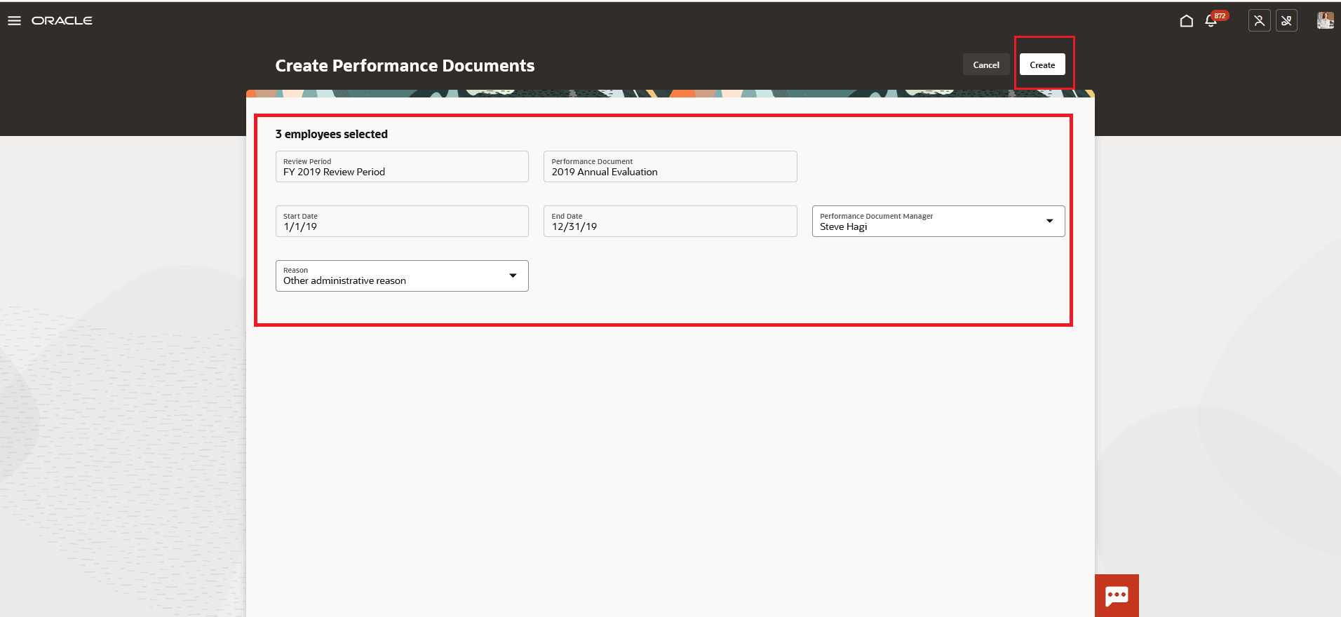 Create Performance Document