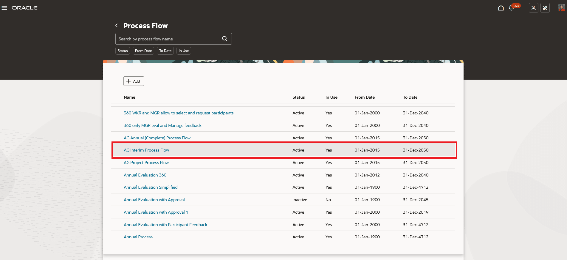 Select Existing Process Flow