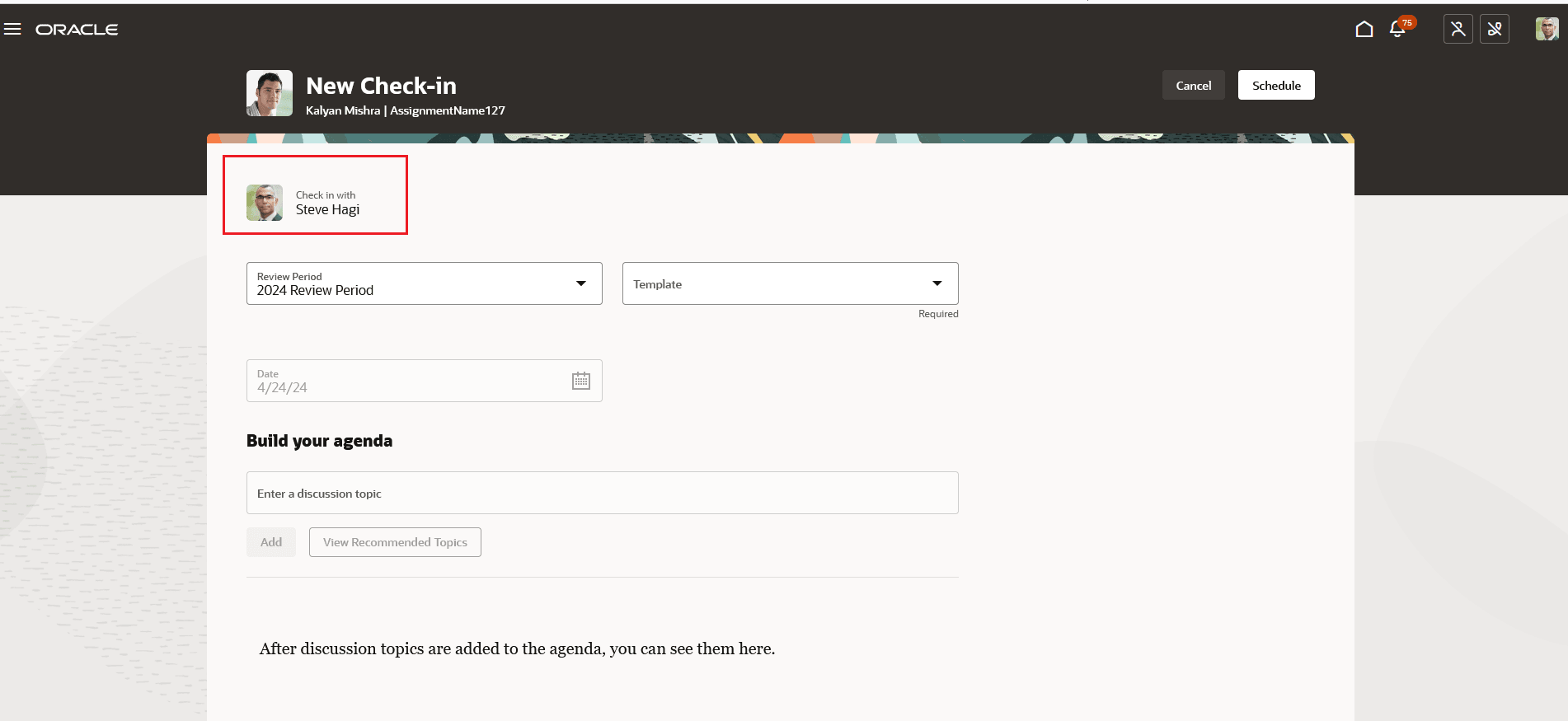 Manager Creating Check-in