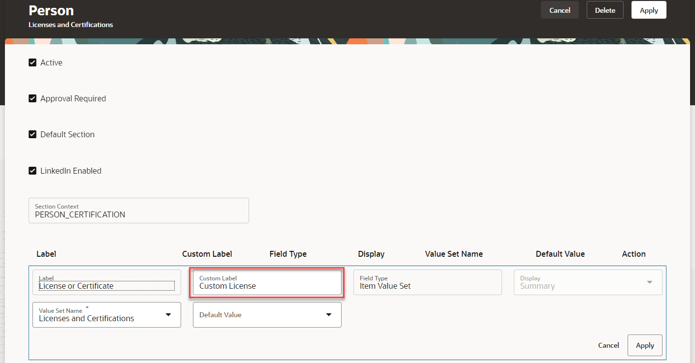 Customize Labels