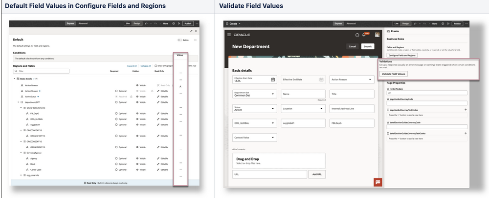 Default and Validate Field Values