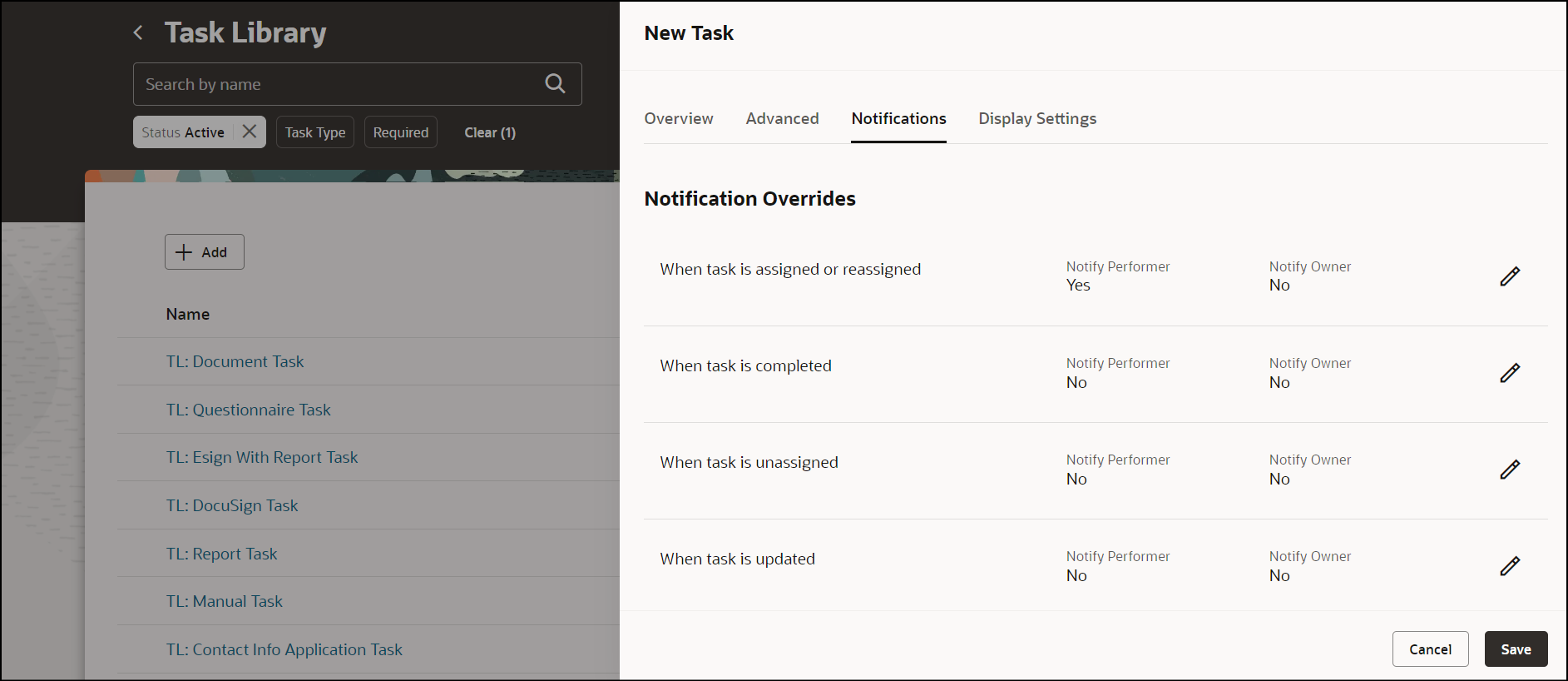 Configure Notification Details for Task