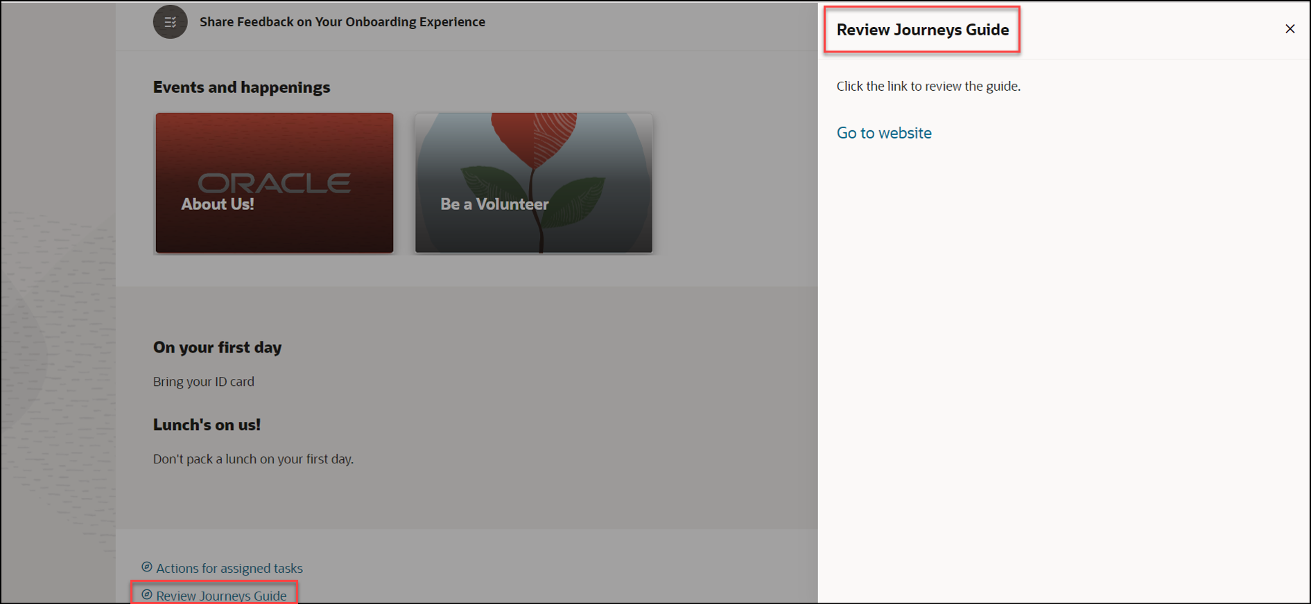 View Section Level Guided Journey for an Assigned Journey