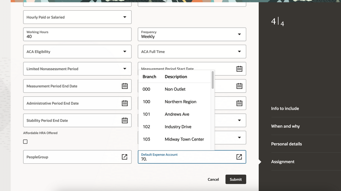 Default Expense Account key flexfield