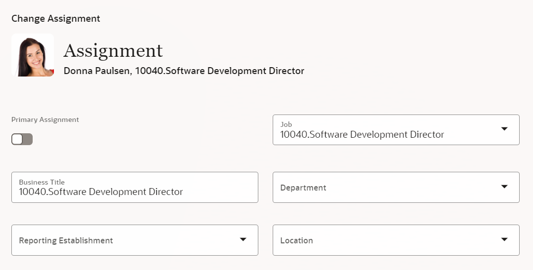 Primary indicator in the Redwood Change Assignment process