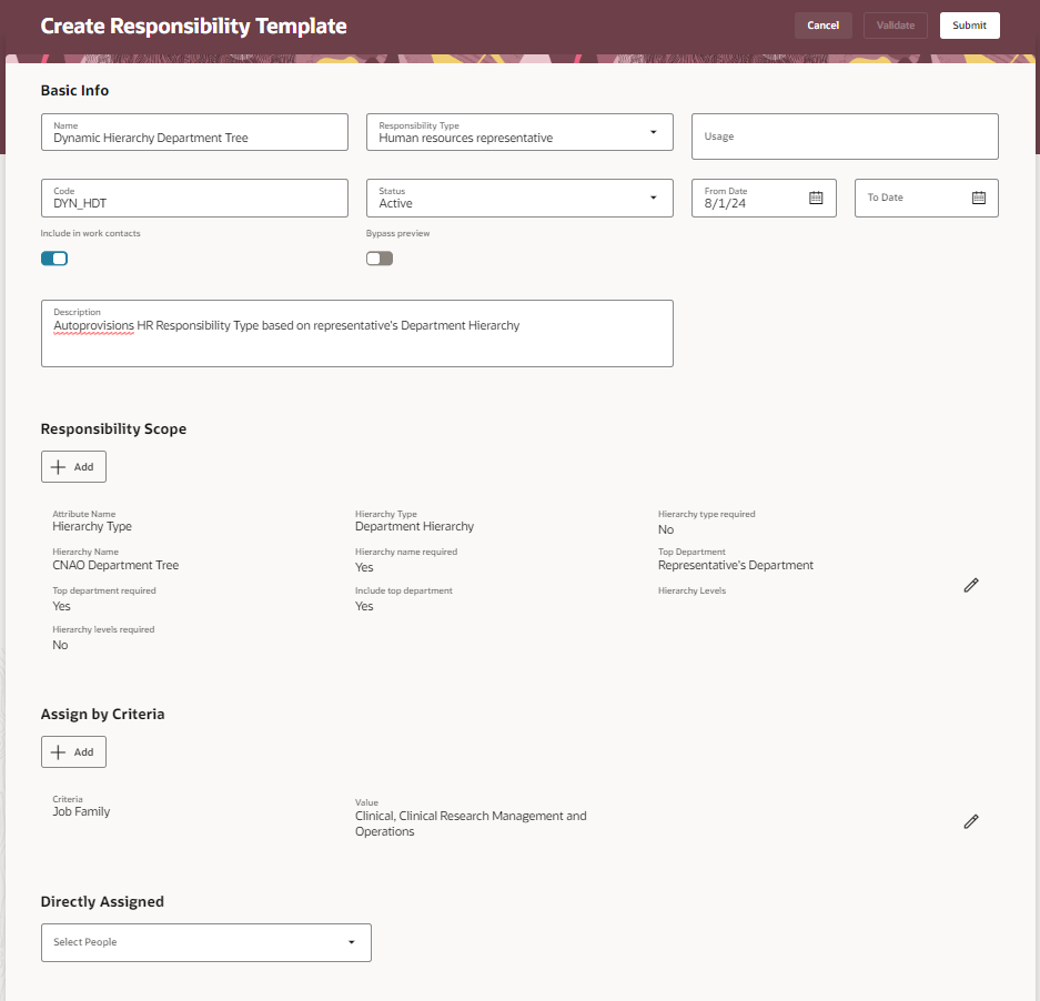 Dynamic Department Hierarchy Scope