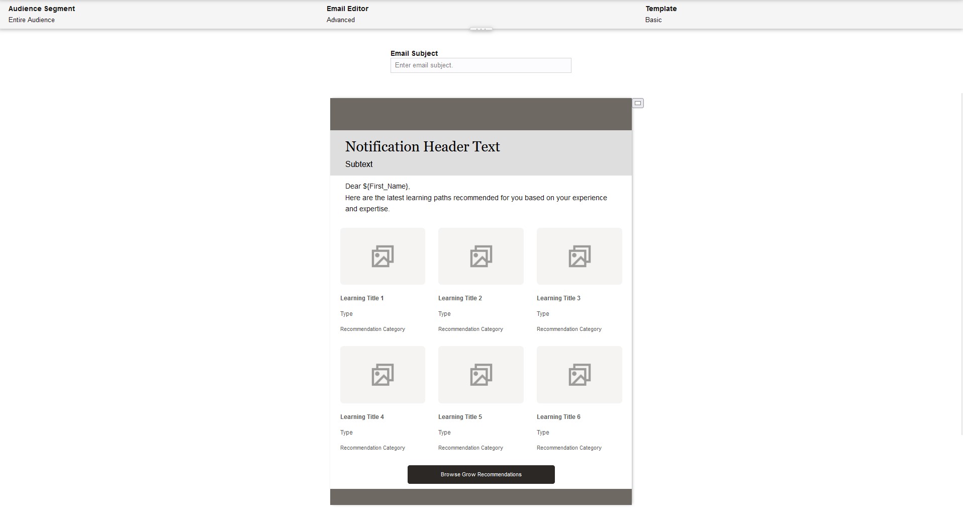 Grow notification email template
