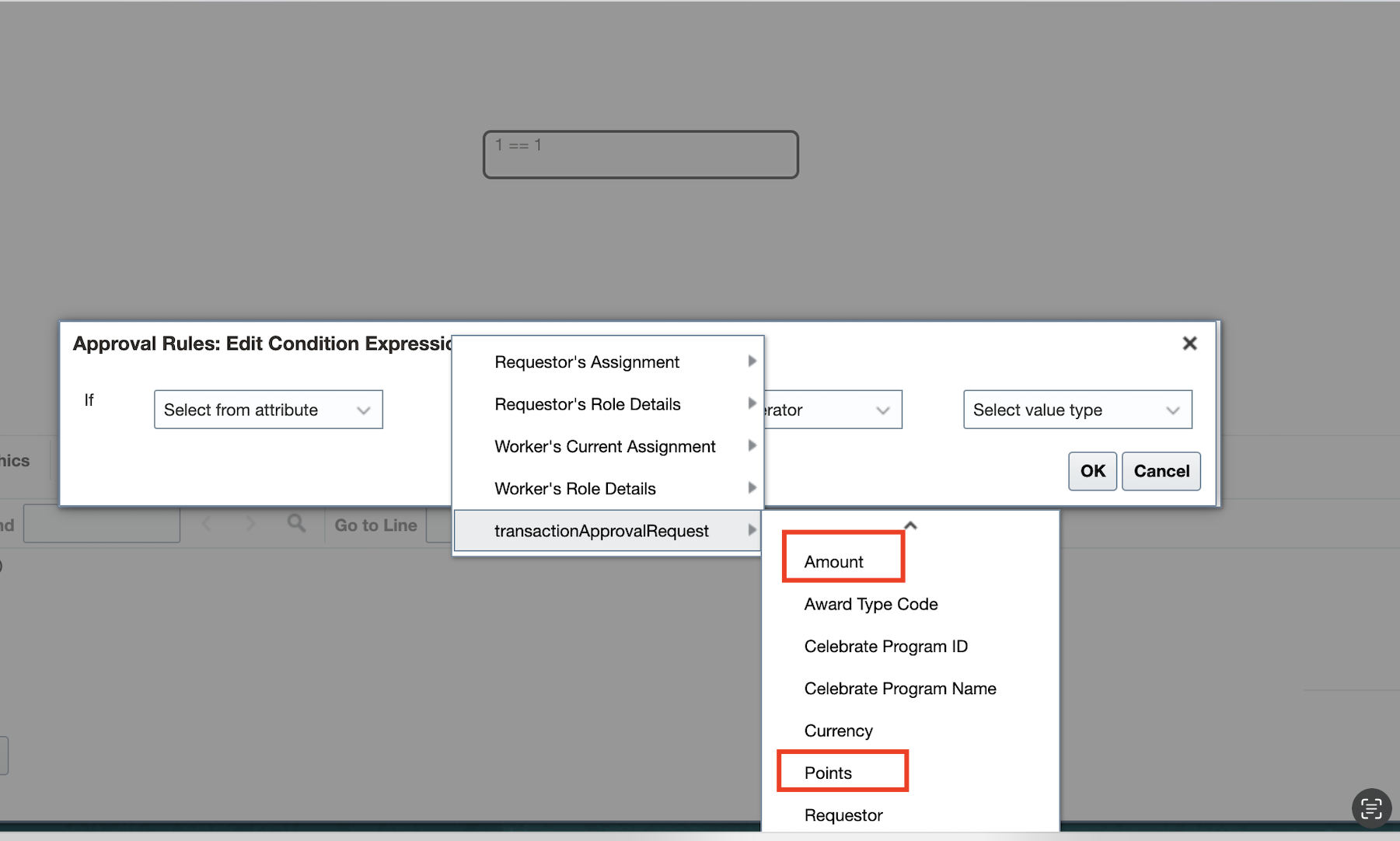 Approval Rules Based on Money or Points 