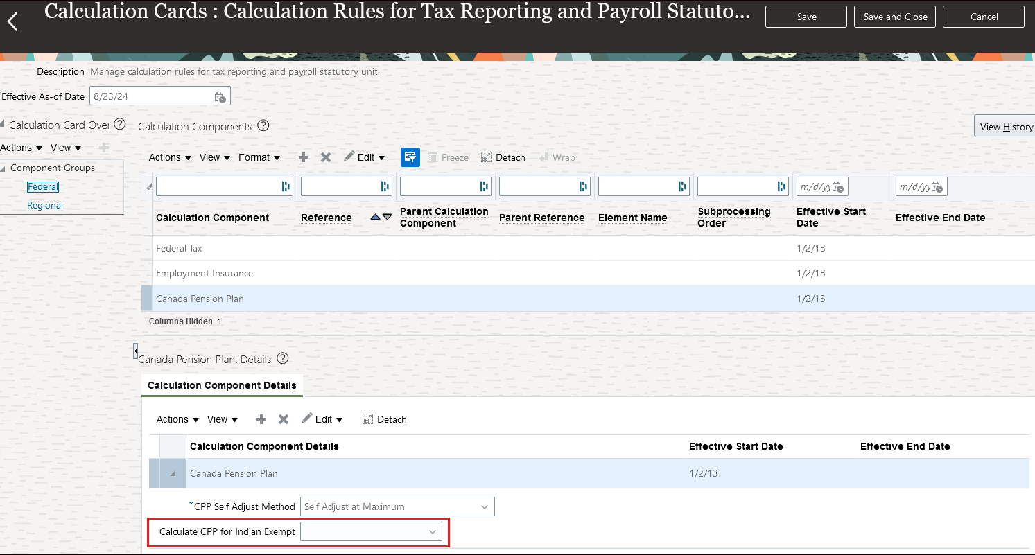 Calculate CPP for Indian Exempt Field