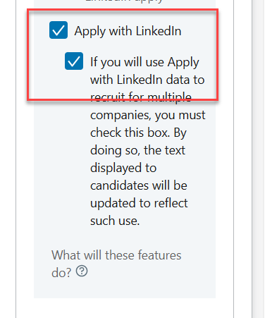 Configuring Apply with LinkedIn