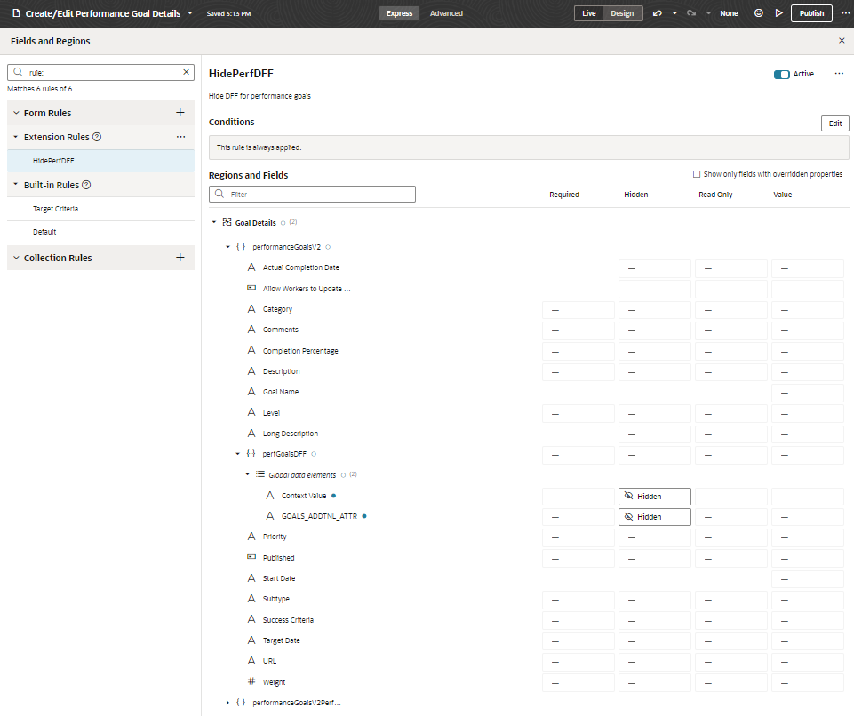 Business Rule in Visual Builder Studio