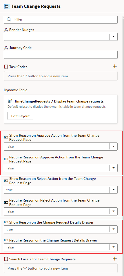 Team Change Requests Page with the Approval Options Highlighted