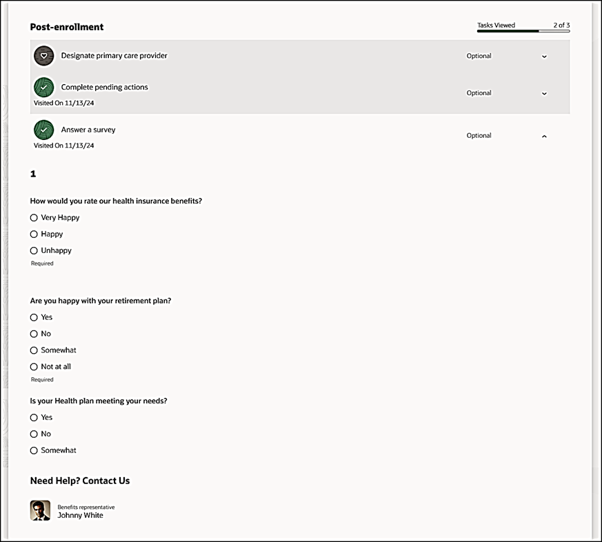 Answer a survey Section 
