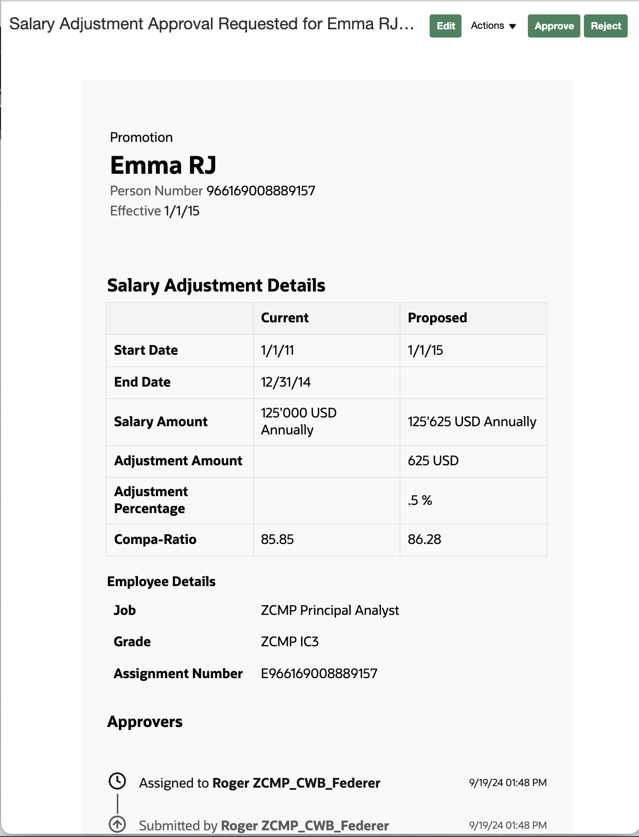 Create Salary Notification with User Determined Type Salary