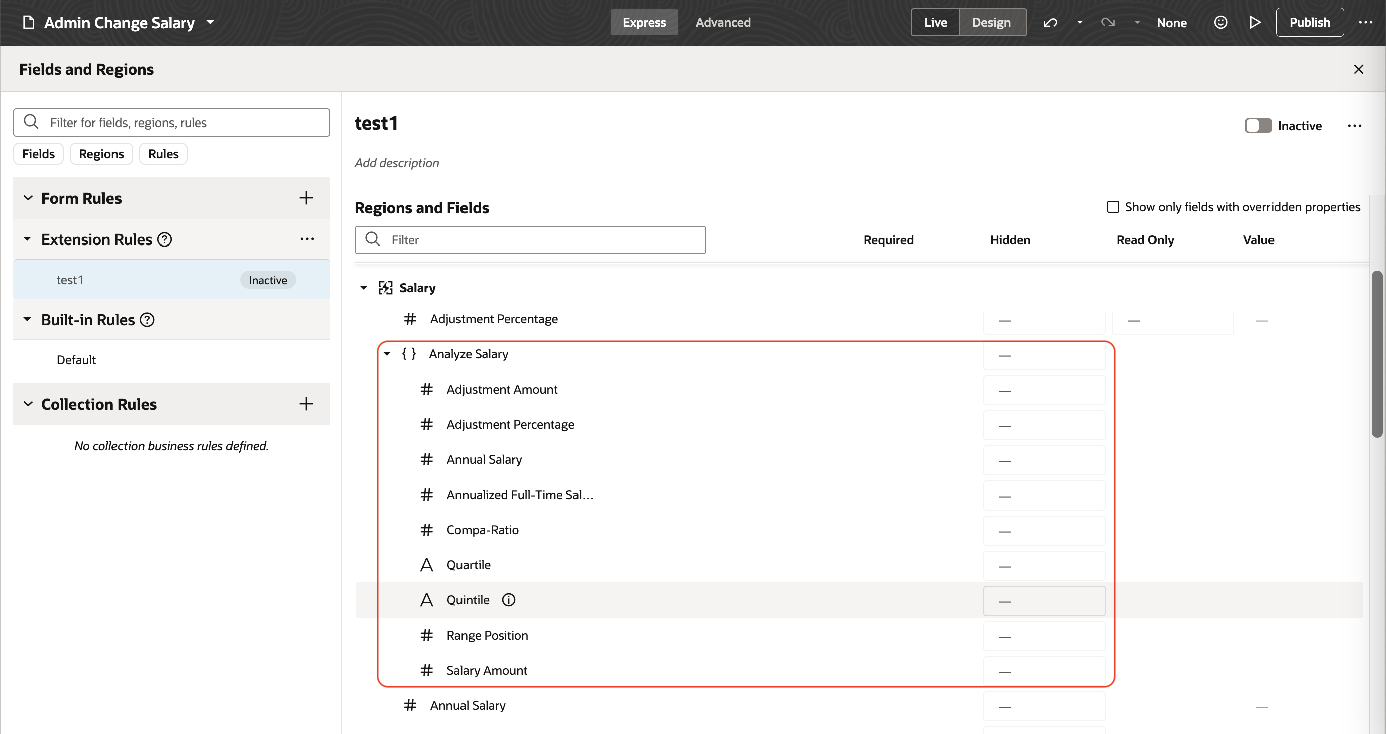 Disable feature using Business Rules