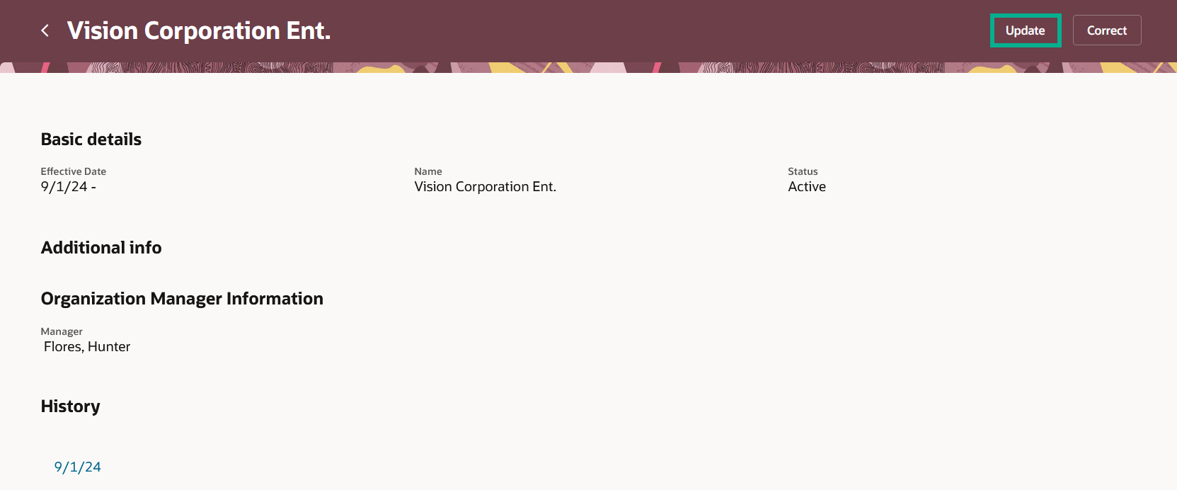 Update a Reporting Establishment