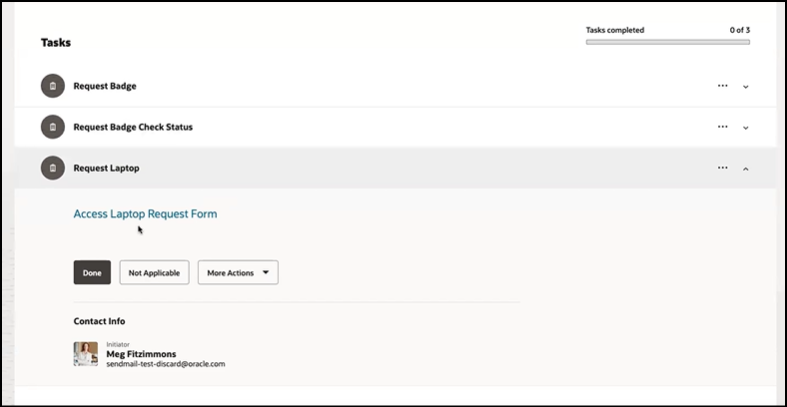 Form Link Available from Task