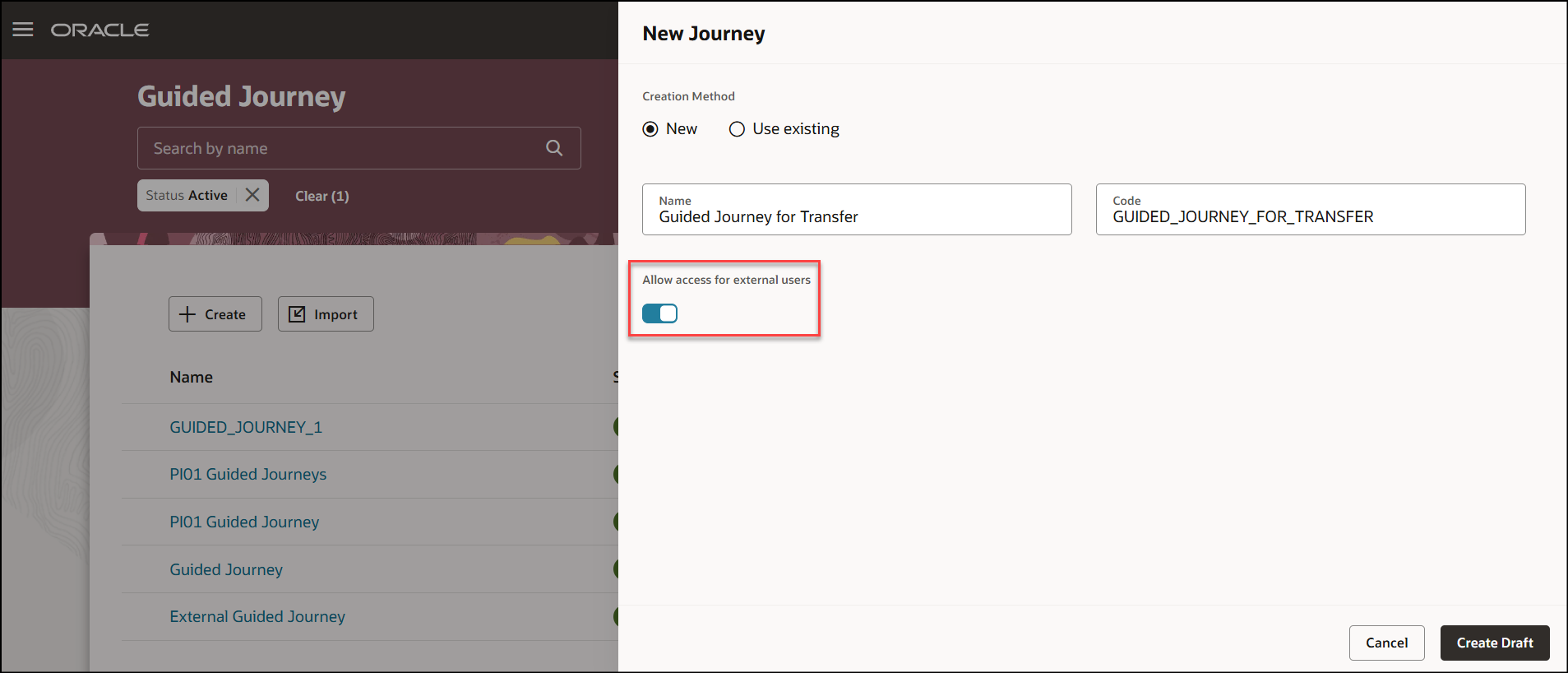 Option to Allow Access for External Users