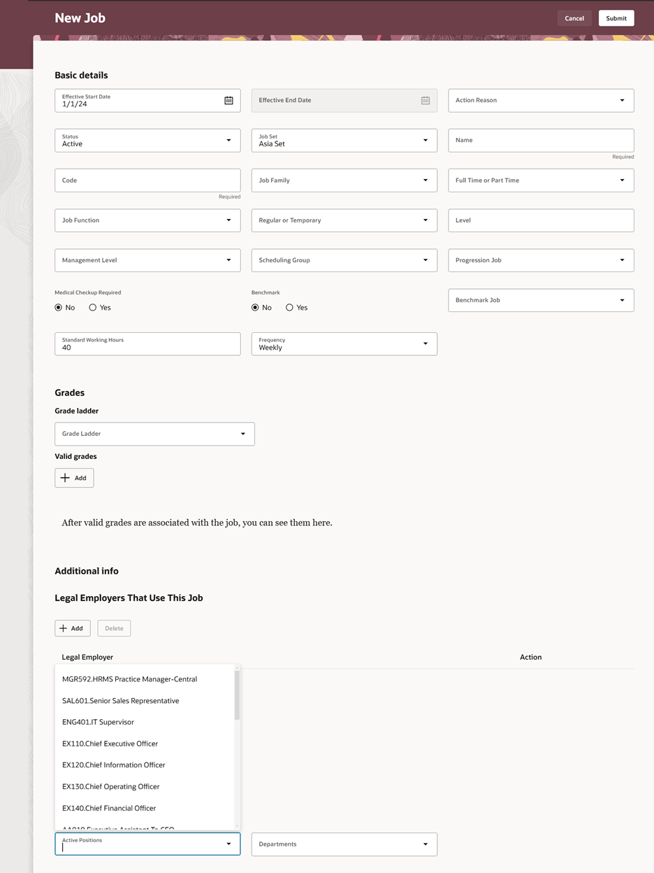 Active positions based on job effective start date