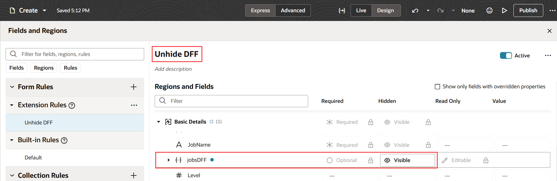 Unhide Descriptive Flexfields in Redwood Workforce Structures Pages