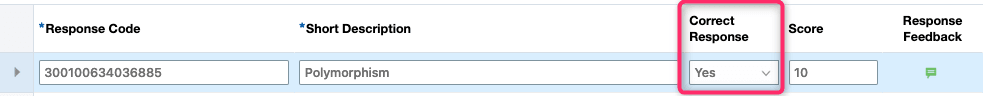 Specify Whether Response Is Correct or Incorrect