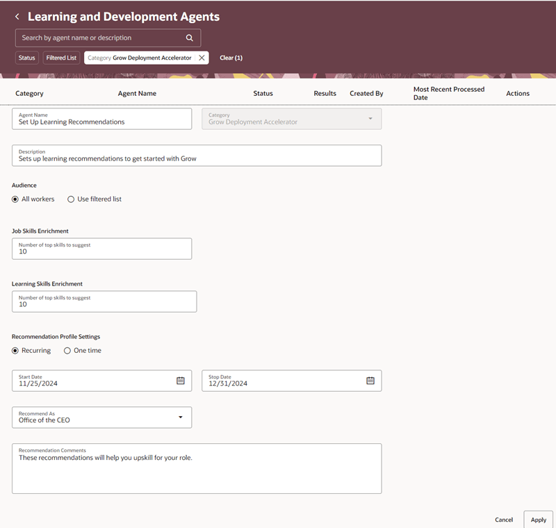 Configure the Grow Deployment Accelerator Agent 