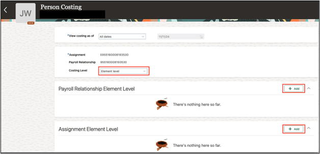 Person Costing UI