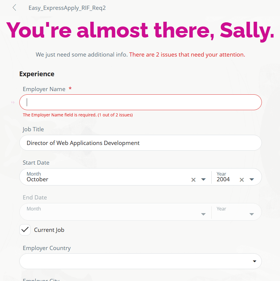 Screen capture showing the Issues to fix message.