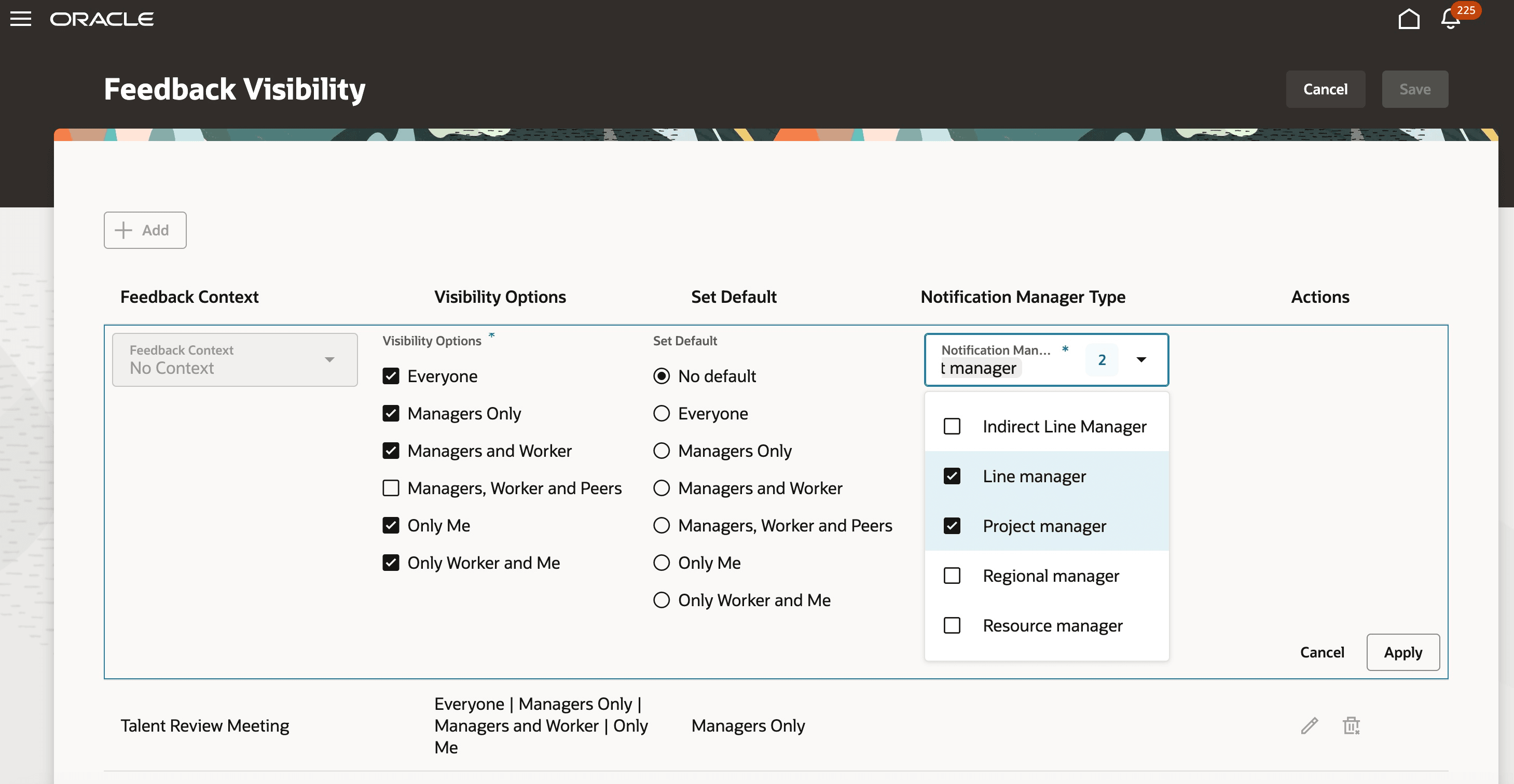 Manager Type for Notification