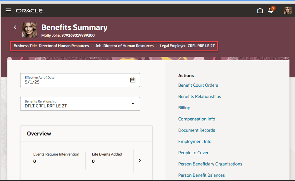 Person Information Header