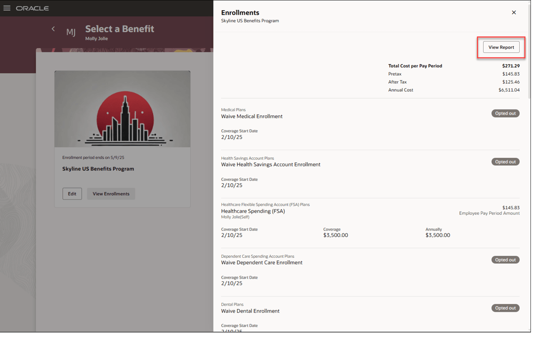View Report on View Enrollments 