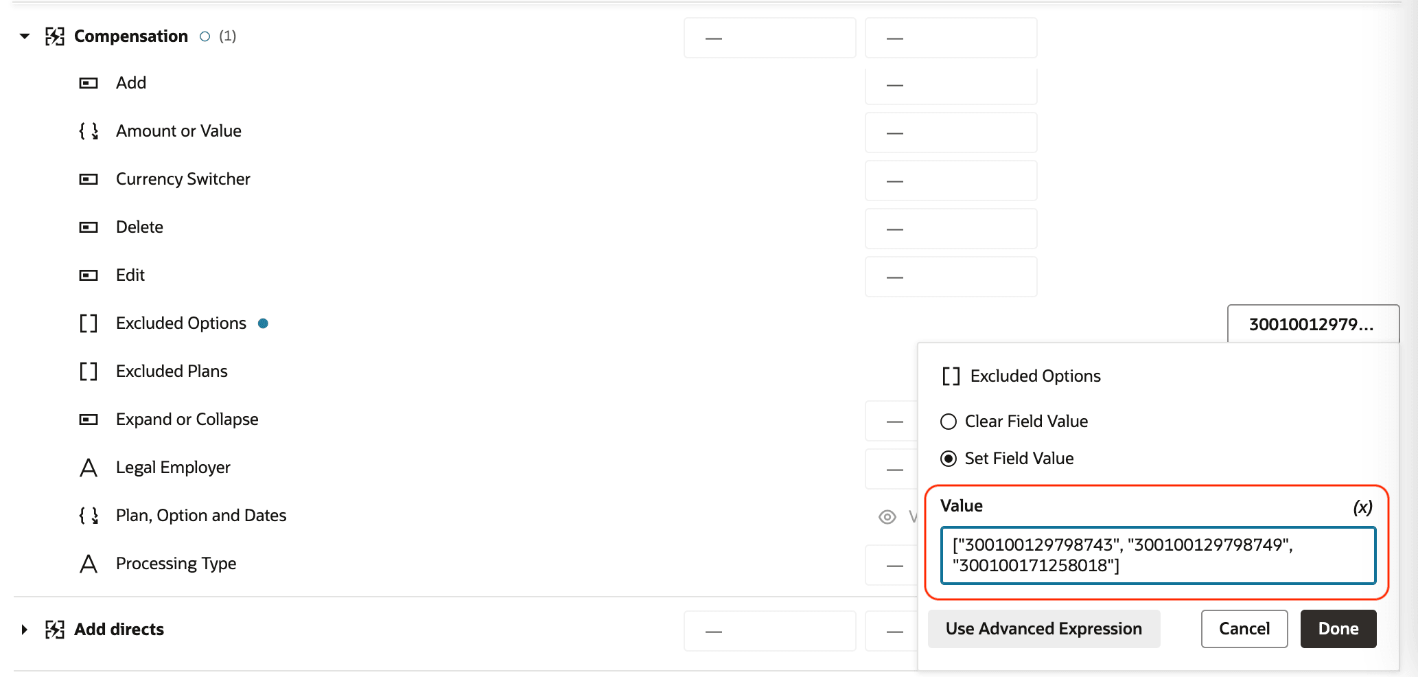With Configured Exclusions