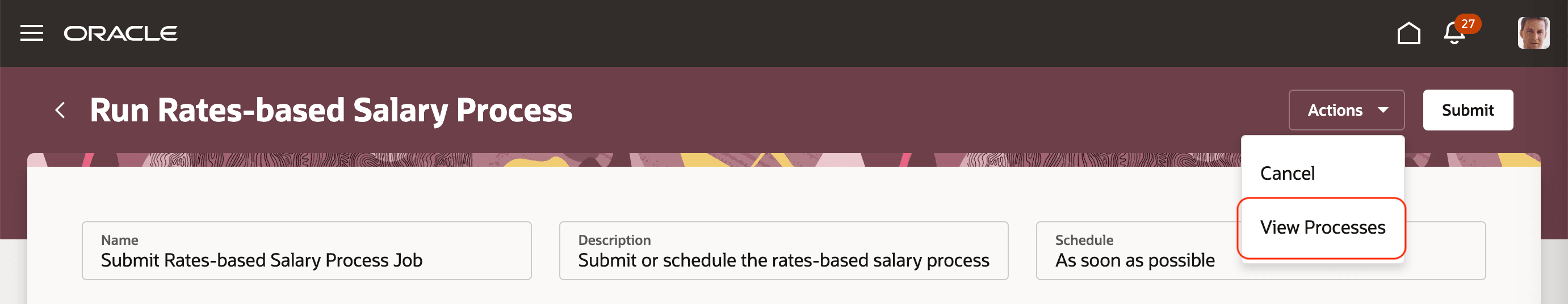 View Processes Action